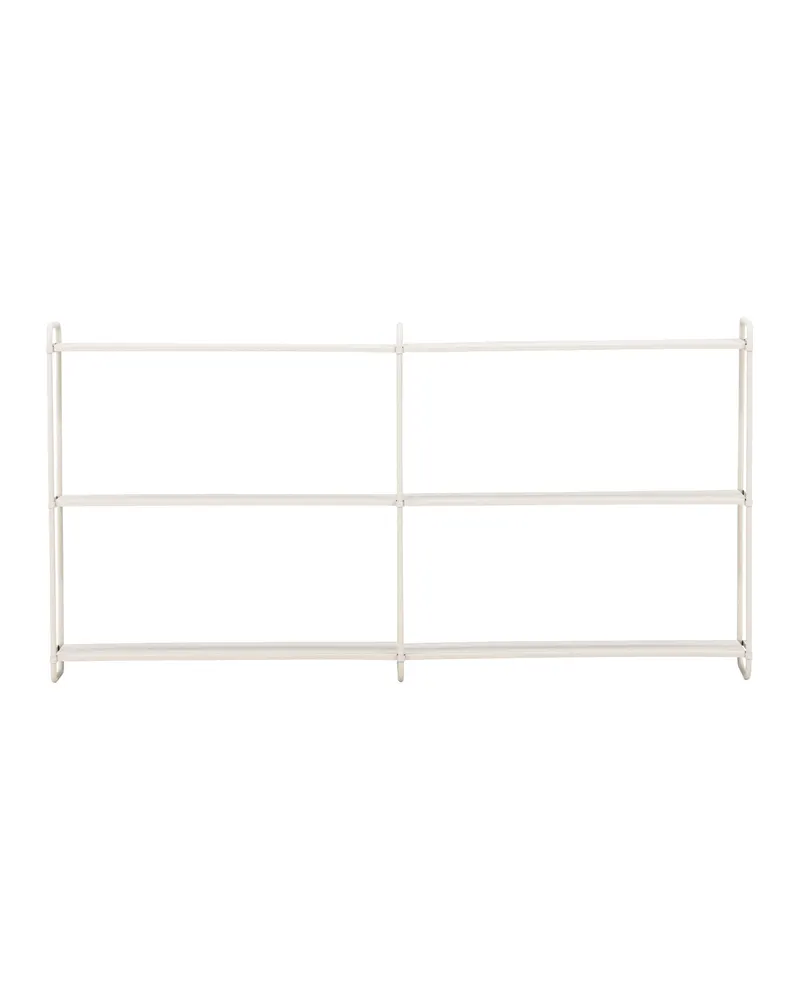 Lyon Wandregal aus Eisen mit drei Ebenen in 18 × 63 × 122 cm, Beige, Ansicht 1