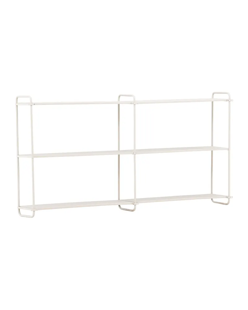 Lyon Wandregal aus Eisen mit drei Ebenen in 18 × 63 × 122 cm, Beige, Ansicht 8