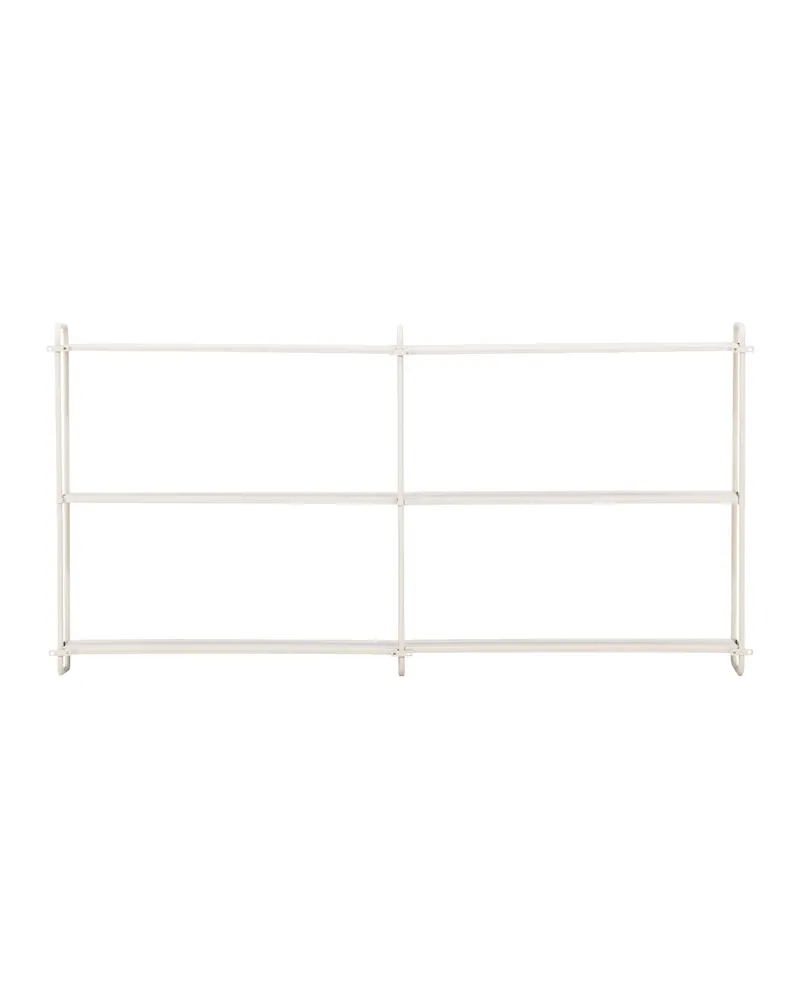 Lyon Wandregal aus Eisen mit drei Ebenen in 18 × 63 × 122 cm, Beige, Ansicht 9