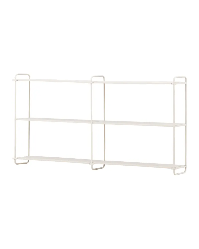 Lyon Wandregal aus Eisen mit drei Ebenen in 18 × 63 × 122 cm, Beige, Ansicht 10