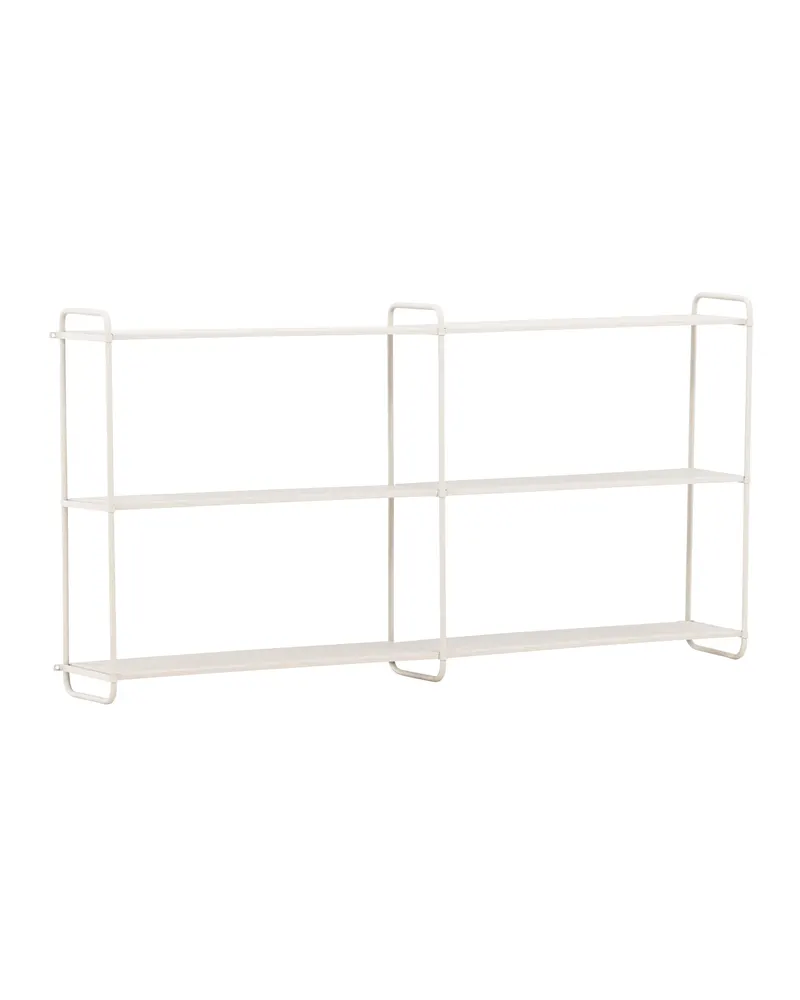 Lyon Wandregal aus Eisen mit drei Ebenen in 18 × 63 × 122 cm, Beige, Ansicht 2