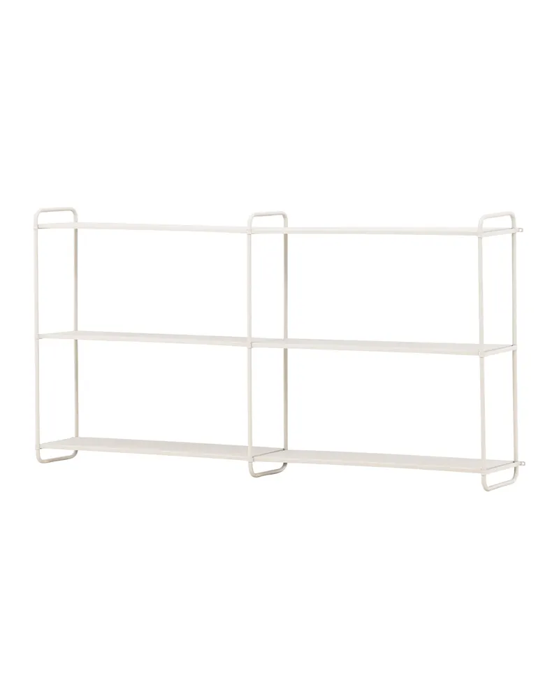 Lyon Wandregal aus Eisen mit drei Ebenen in 18 × 63 × 122 cm, Beige, Ansicht 5