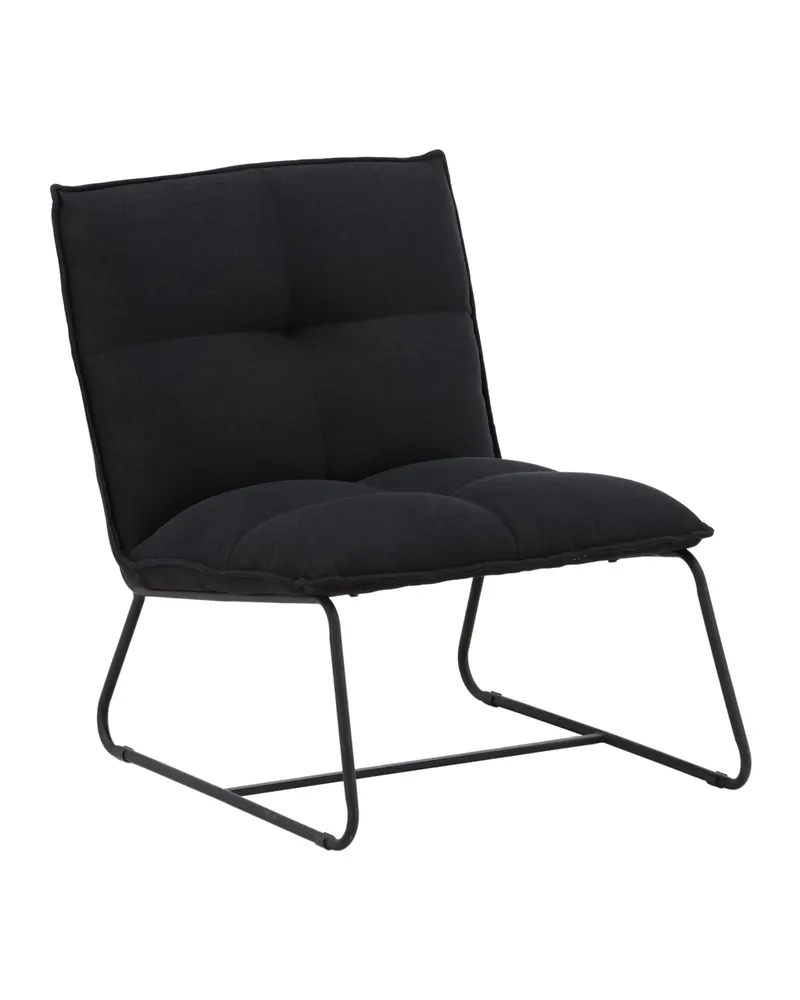 Madison Sessel ohne Armlehnen auf Kufengestell in Schwarz, Polyester in Leinenoptik, Ansicht 1