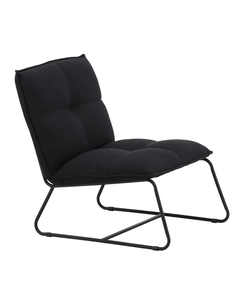 Madison Sessel ohne Armlehnen auf Kufengestell in Schwarz, Polyester in Leinenoptik, Ansicht 2