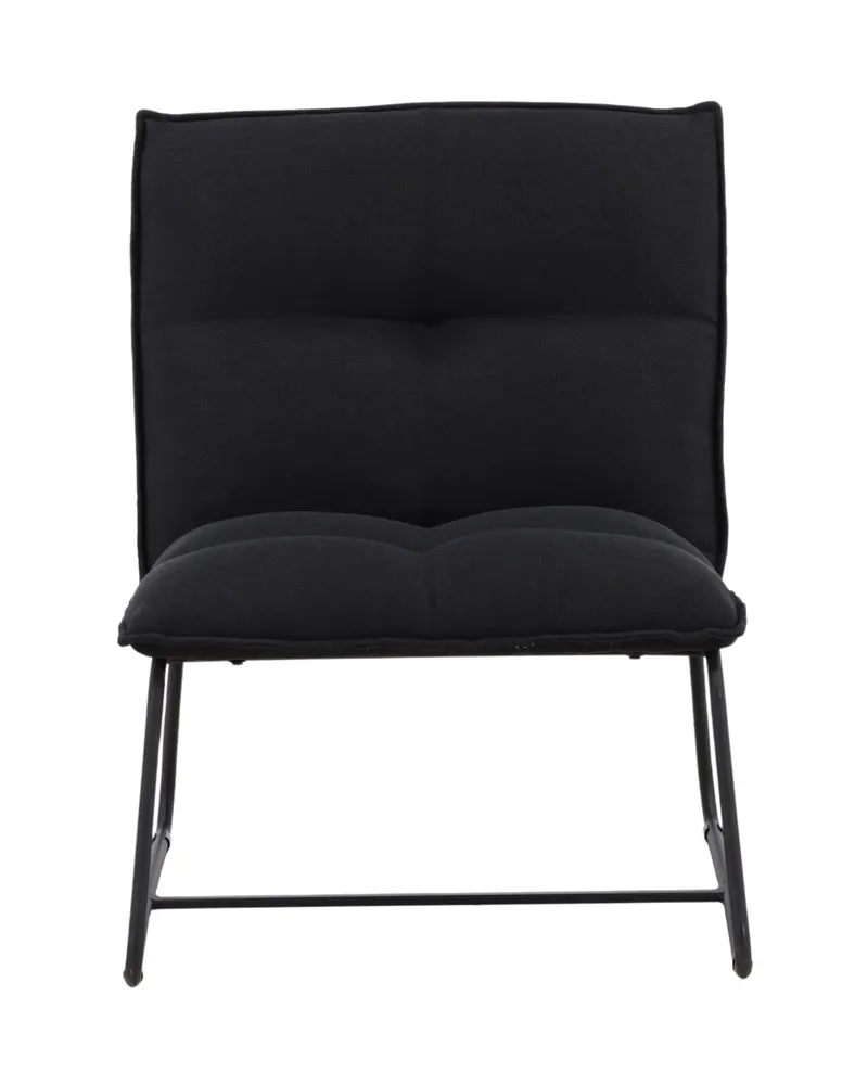 Madison Sessel ohne Armlehnen auf Kufengestell in Schwarz, Polyester in Leinenoptik, Ansicht 4