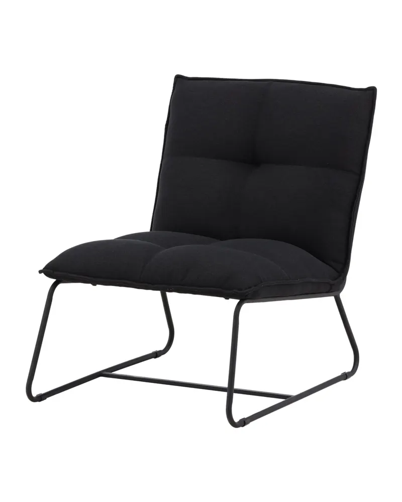 Madison Sessel ohne Armlehnen auf Kufengestell in Schwarz, Polyester in Leinenoptik, Ansicht 5