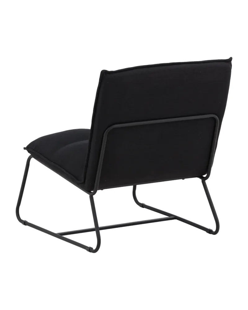 Madison Sessel ohne Armlehnen auf Kufengestell in Schwarz, Polyester in Leinenoptik, Ansicht 6