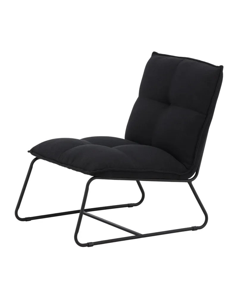Madison Sessel ohne Armlehnen auf Kufengestell in Schwarz, Polyester in Leinenoptik, Ansicht 8
