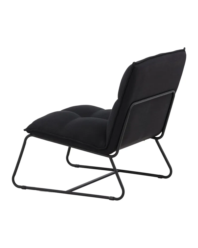 Madison Sessel ohne Armlehnen auf Kufengestell in Schwarz, Polyester in Leinenoptik, Ansicht 9