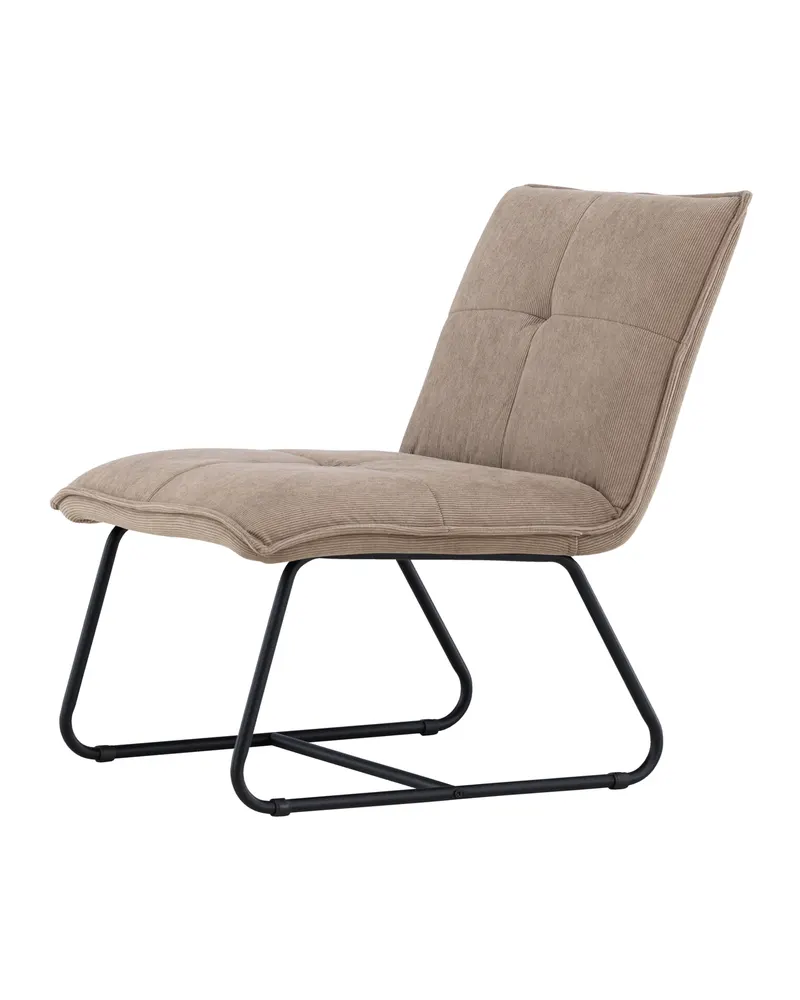 Madison Sessel ohne Armlehnen auf Kufengestell in Braun, Gestell Schwarz, Polyester, Ansicht 6