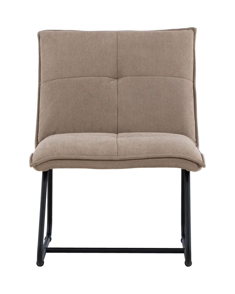 Madison Sessel ohne Armlehnen auf Kufengestell in Braun, Gestell Schwarz, Polyester, Ansicht 2