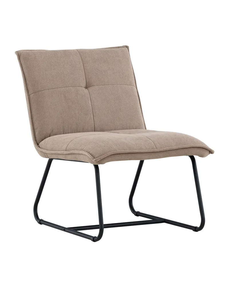 Madison Sessel ohne Armlehnen auf Kufengestell in Braun, Gestell Schwarz, Polyester, Ansicht 3