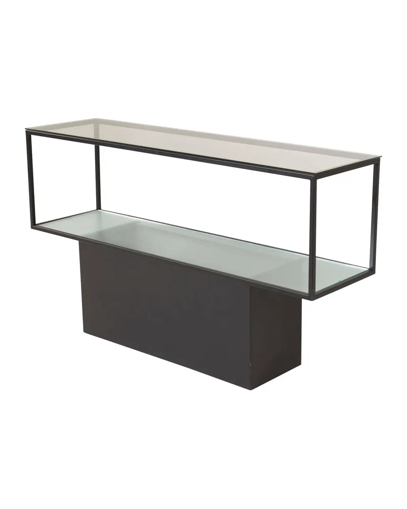 Maglehem Beistelltisch aus Glas und Stahl, Ansicht 2