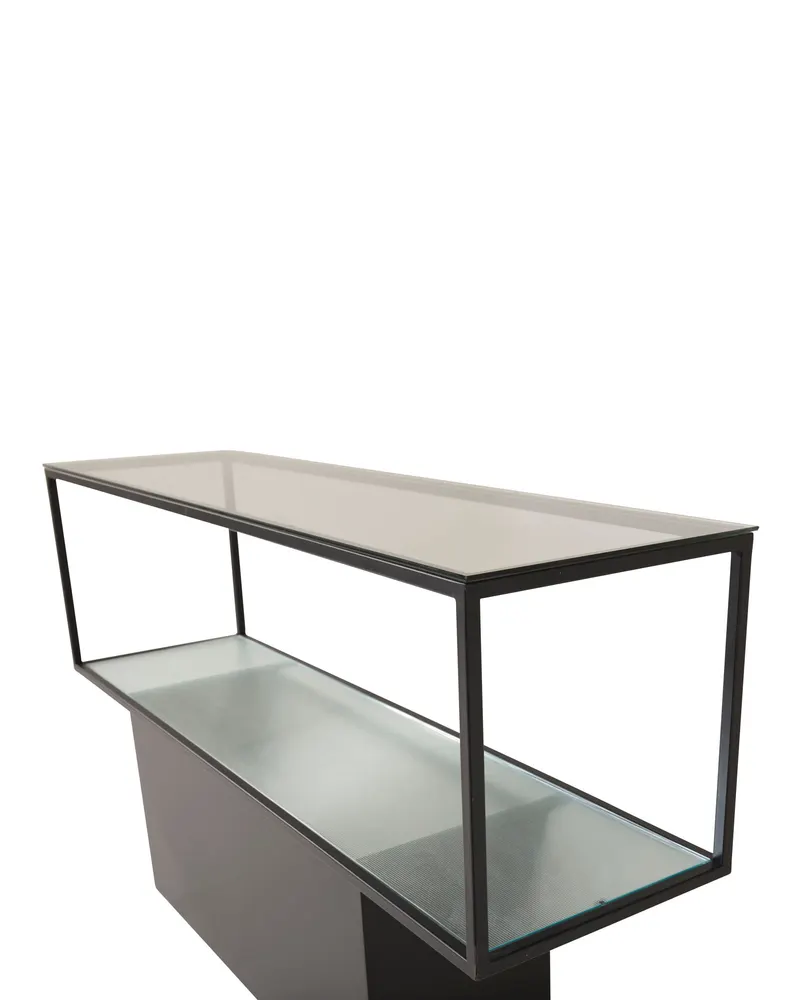Maglehem Beistelltisch aus Glas und Stahl, Ansicht 4