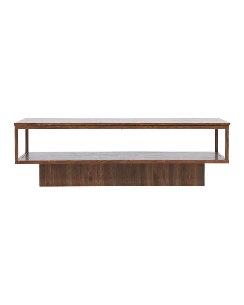 Maglehem rechteckiger Couchtisch in Walnuss-Optik, 130 × 60 cm