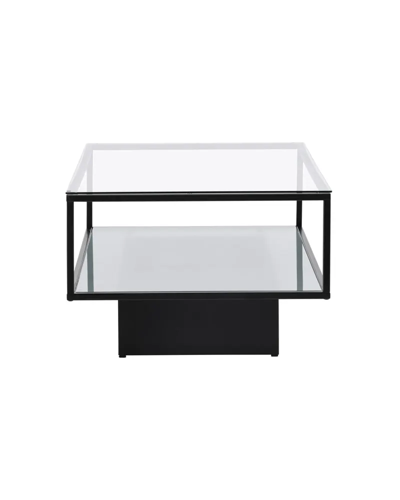 Maglehem Couchtisch aus Glas mit Ablage in 130 × 60 cm, Klar, Gestell Schwarz, Ansicht 7