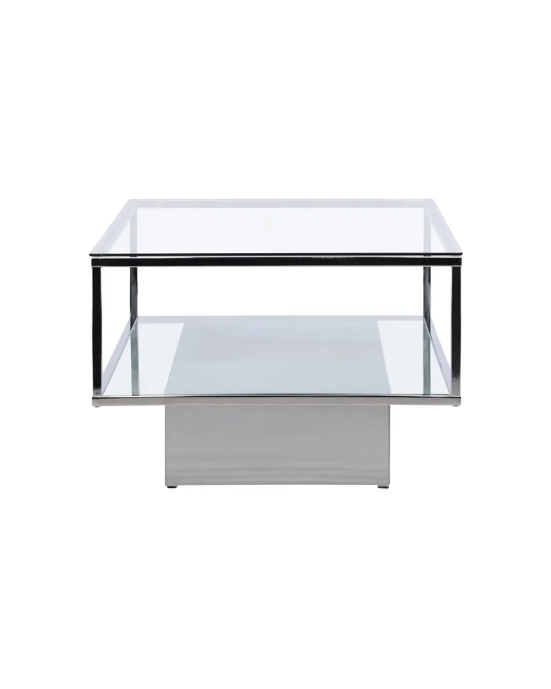 Maglehem Couchtisch aus Glas mit Ablage in 130 × 60 cm, Transparent, Gestell Silber, Ansicht 7