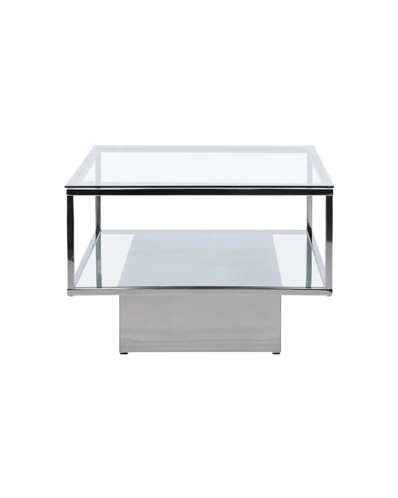 Maglehem Couchtisch aus Glas mit Ablage in 130 × 60 cm, Transparent, Gestell Silber, Ansicht 4