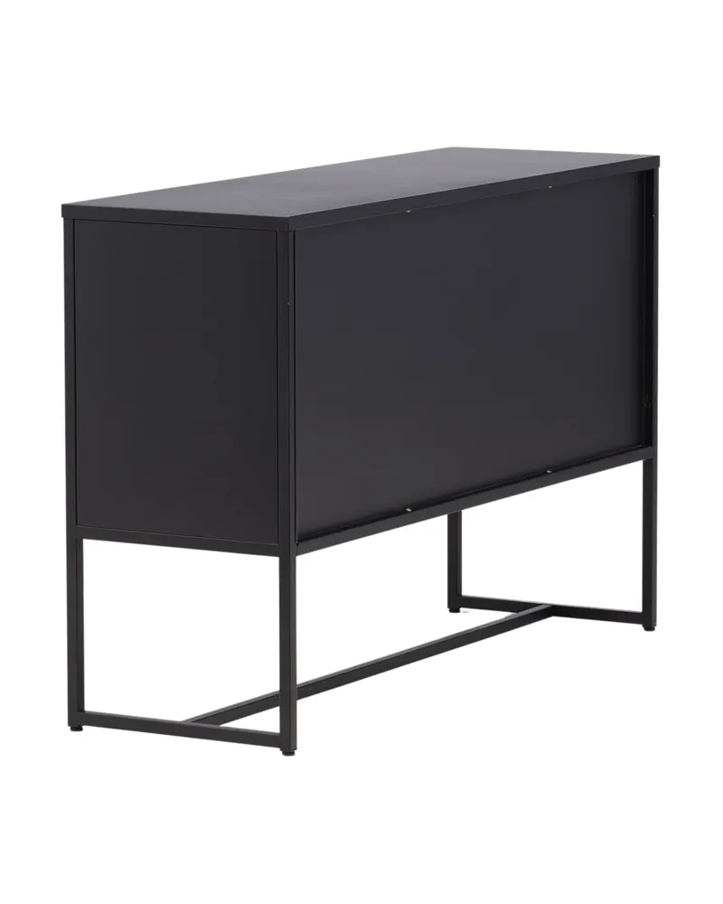 Malla Sideboard aus Stahl mit Gittertüren in Schwarz, Ansicht 5