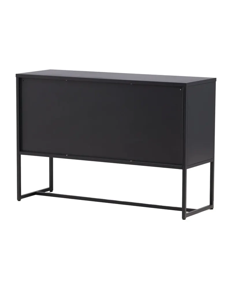Malla Sideboard aus Stahl mit Gittertüren in Schwarz, Ansicht 8