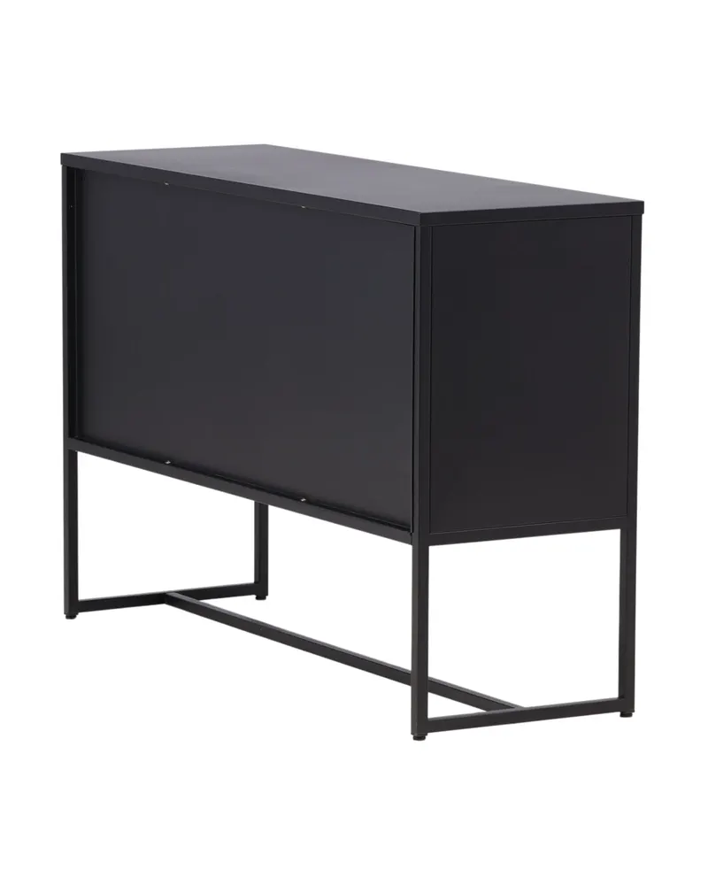 Malla Sideboard aus Stahl mit Gittertüren in Schwarz, Ansicht 9