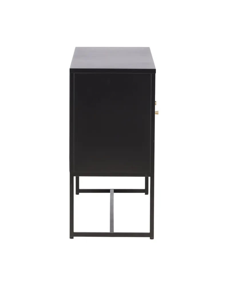 Malla Sideboard aus Stahl mit Gittertüren in Schwarz, Ansicht 10