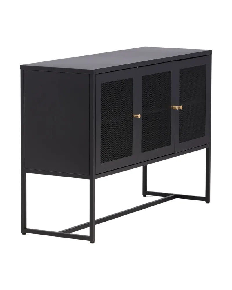 Malla Sideboard aus Stahl mit Gittertüren in Schwarz, Ansicht 11