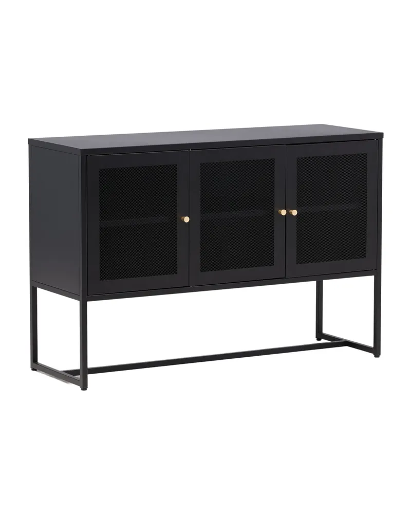 Malla Sideboard aus Stahl mit Gittertüren in Schwarz, Ansicht 12