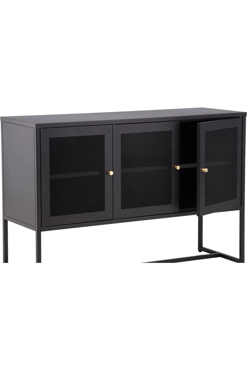 Malla Sideboard aus Stahl mit Gittertüren in Schwarz, Ansicht 13