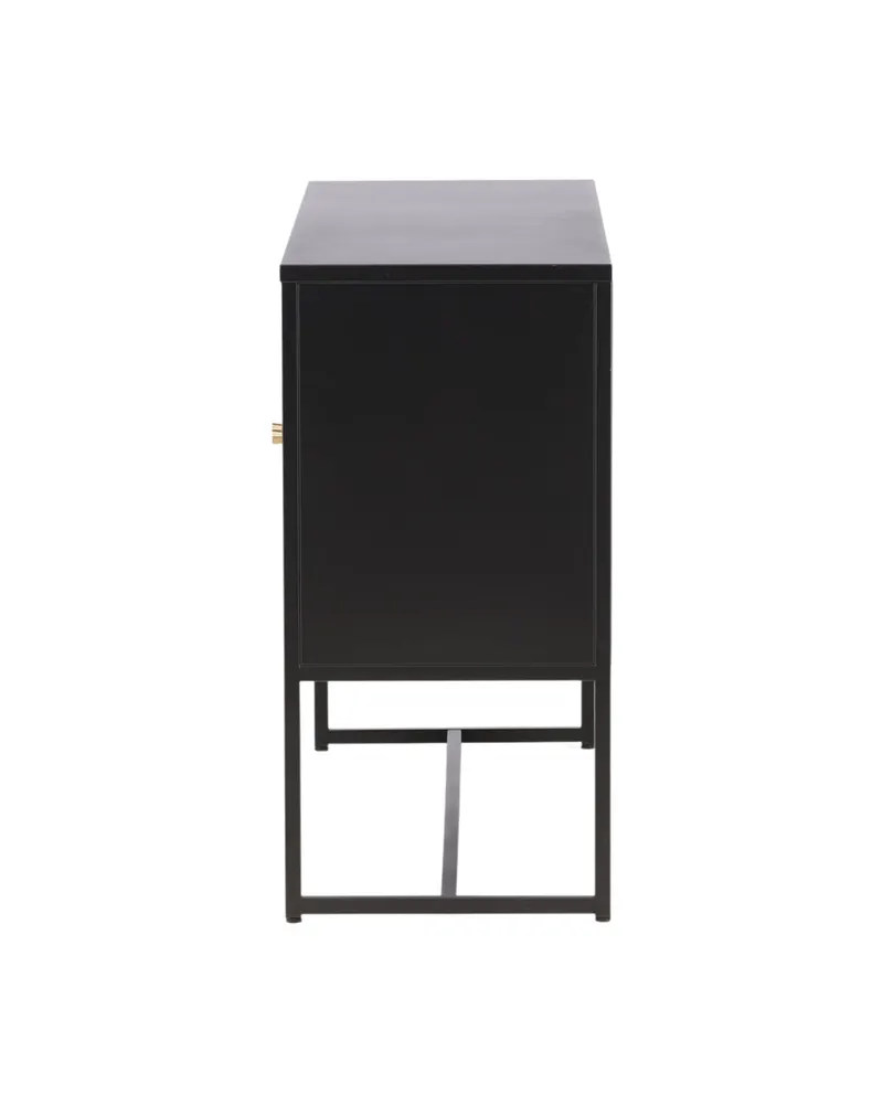 Malla Sideboard aus Stahl mit Gittertüren in Schwarz, Ansicht 4