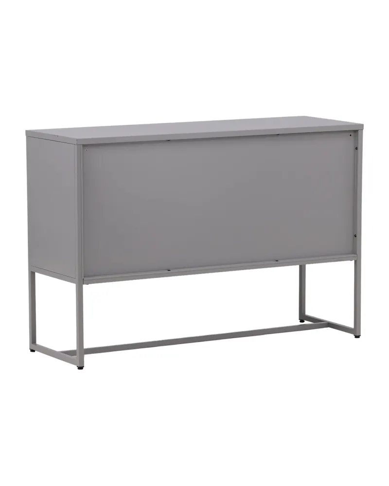 Malla Sideboard aus Stahl mit Gittertüren in Hellgrau, Ansicht 11