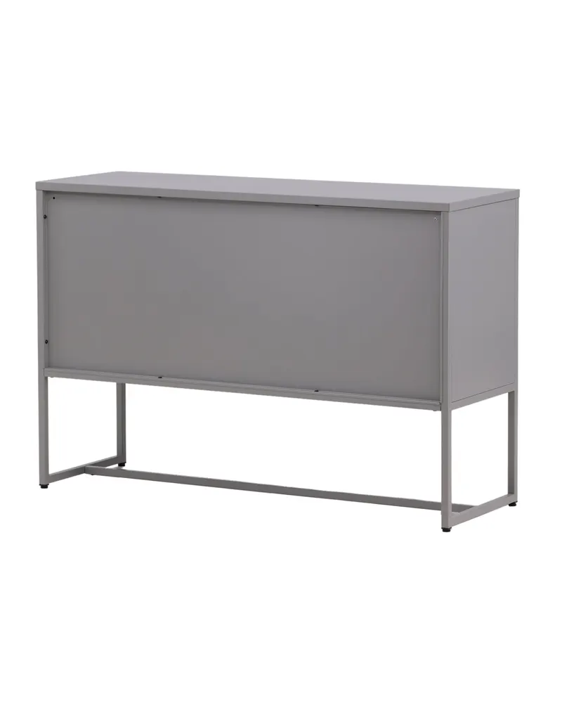 Malla Sideboard aus Stahl mit Gittertüren in Hellgrau, Ansicht 12