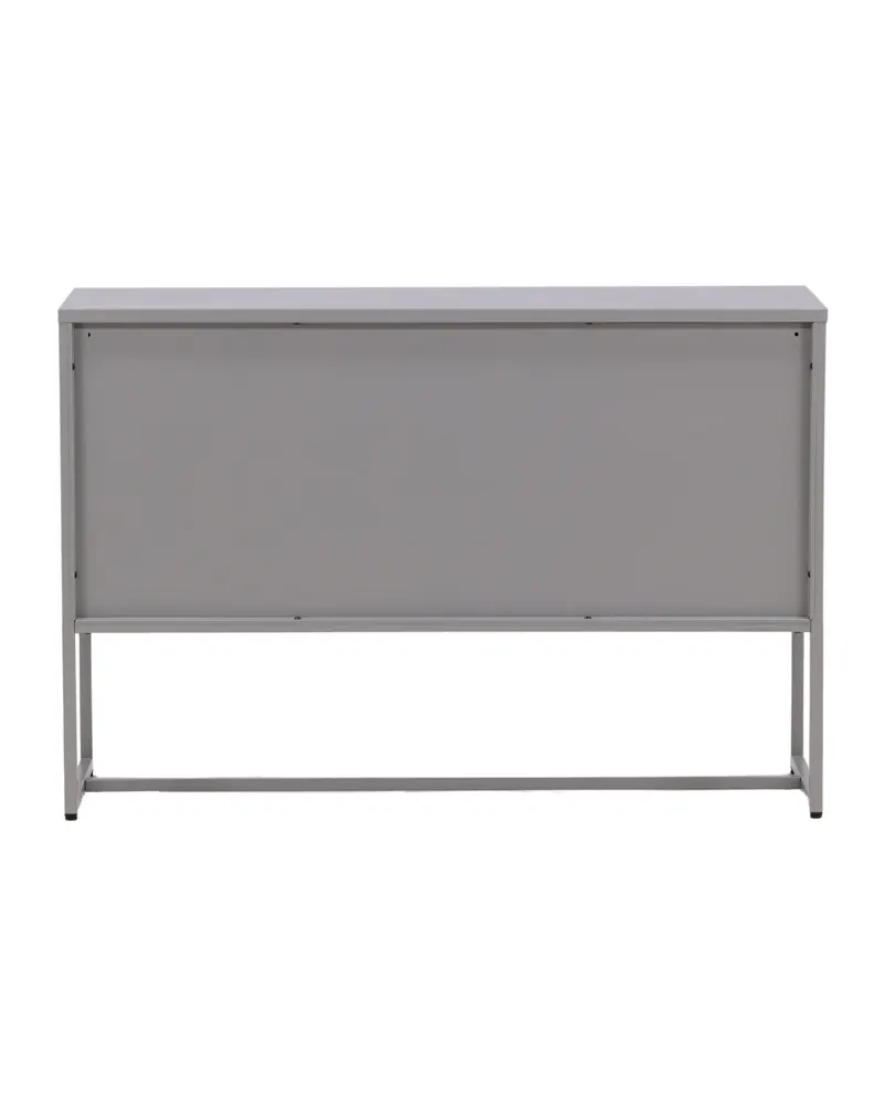 Malla Sideboard aus Stahl mit Gittertüren in Hellgrau, Ansicht 7