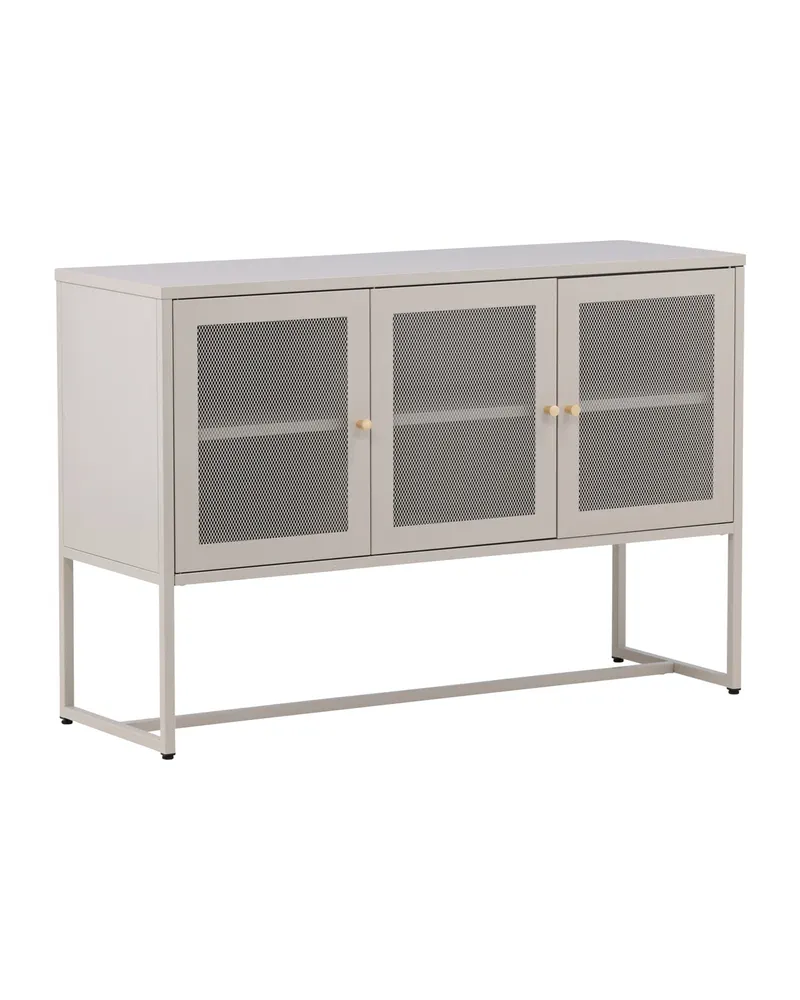 Malla Sideboard aus Stahl mit Gittertüren in Beige, Ansicht 13