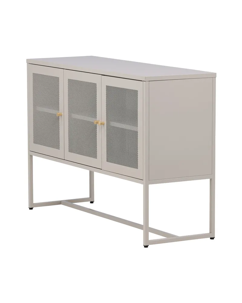 Malla Sideboard aus Stahl mit Gittertüren in Beige, Ansicht 4