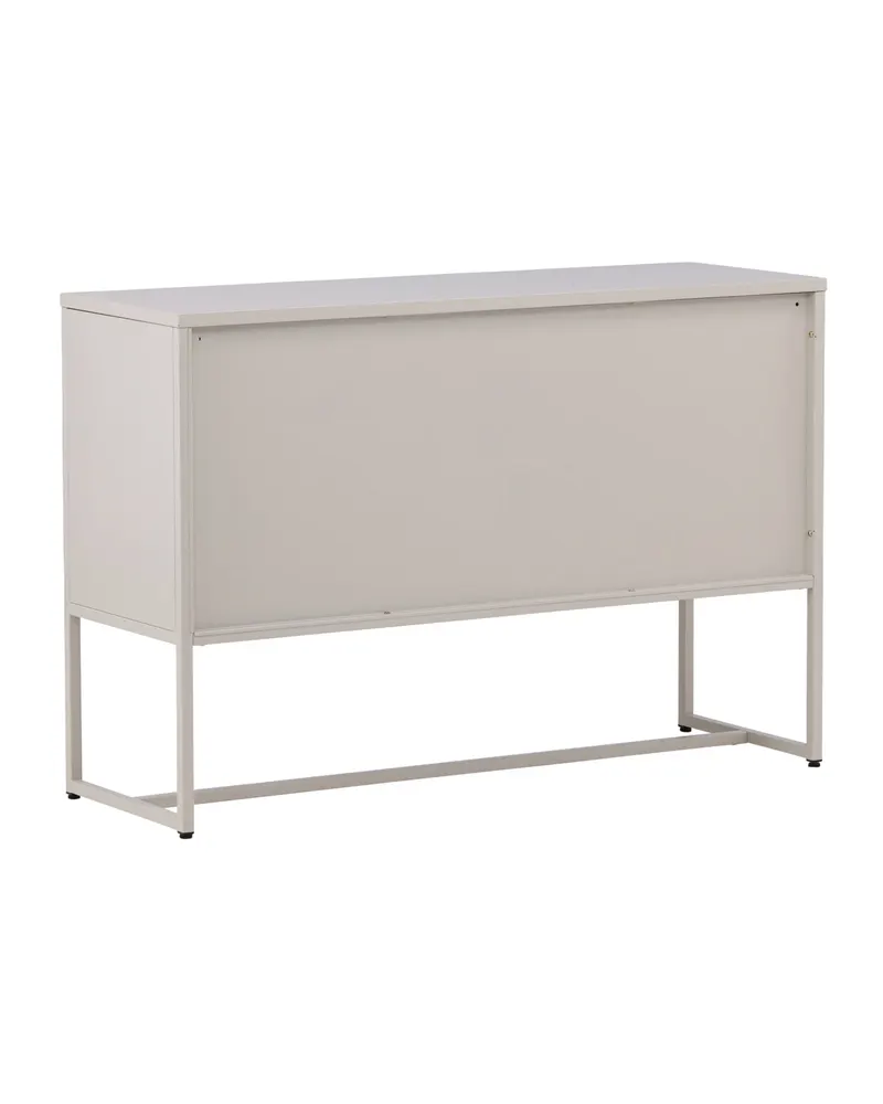 Malla Sideboard aus Stahl mit Gittertüren in Beige, Ansicht 5