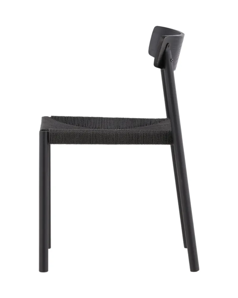 Malmön Esszimmerstuhl mit geflochtener Sitzfläche in Schwarz, Ansicht 9
