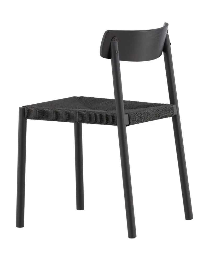 Malmön Esszimmerstuhl mit geflochtener Sitzfläche in Schwarz, Ansicht 10