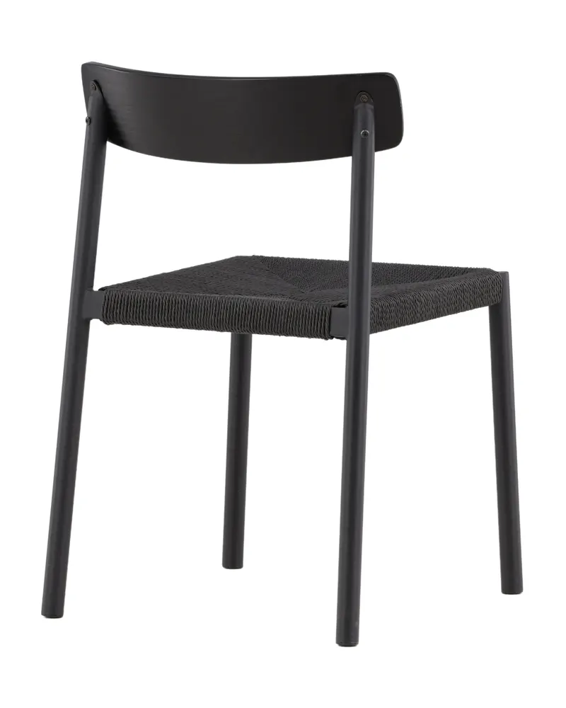 Malmön Esszimmerstuhl mit geflochtener Sitzfläche in Schwarz, Ansicht 11