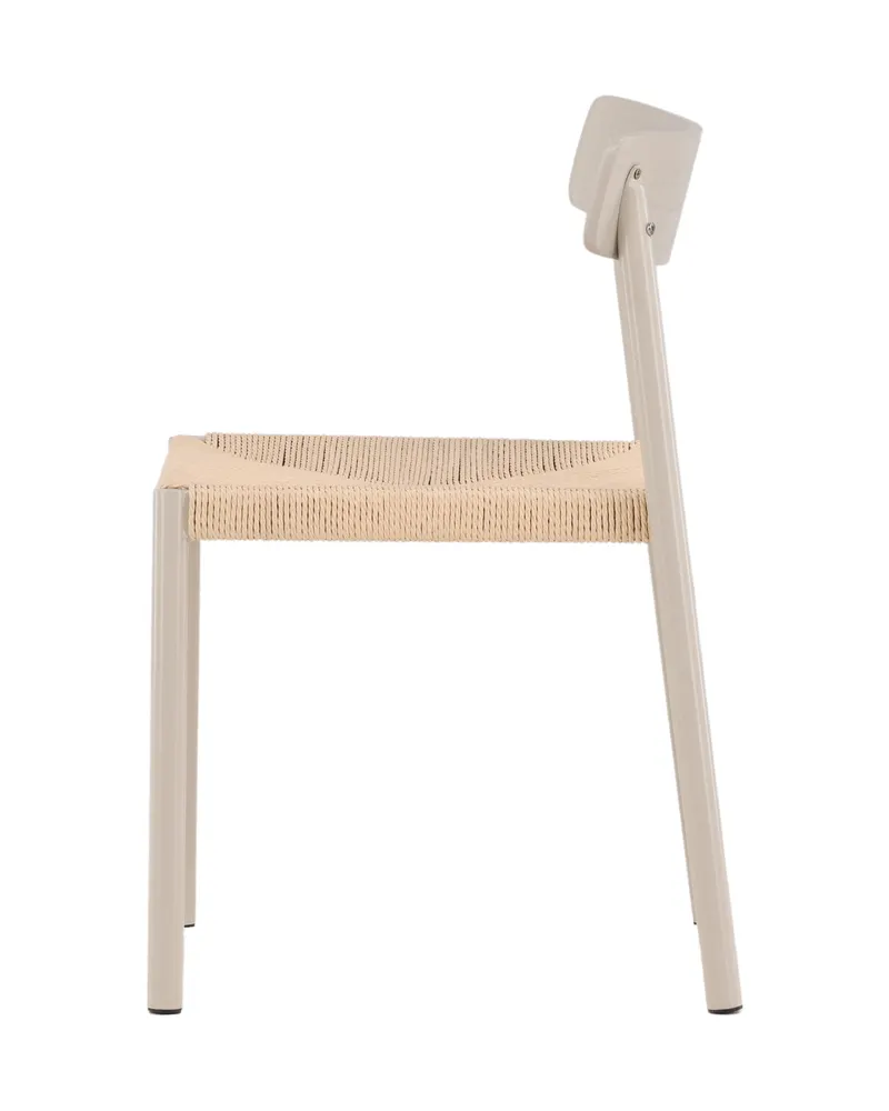 Malmön Esszimmerstuhl mit geflochtener Sitzfläche in Beige, Ansicht 7