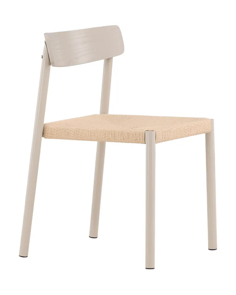 Malmön Esszimmerstuhl mit geflochtener Sitzfläche in Beige, Ansicht 2