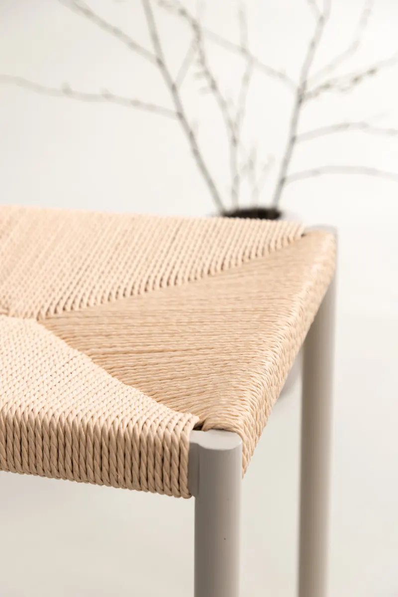 Malmön Esszimmerstuhl mit geflochtener Sitzfläche in Beige, im Wohnraum, Ansicht 3