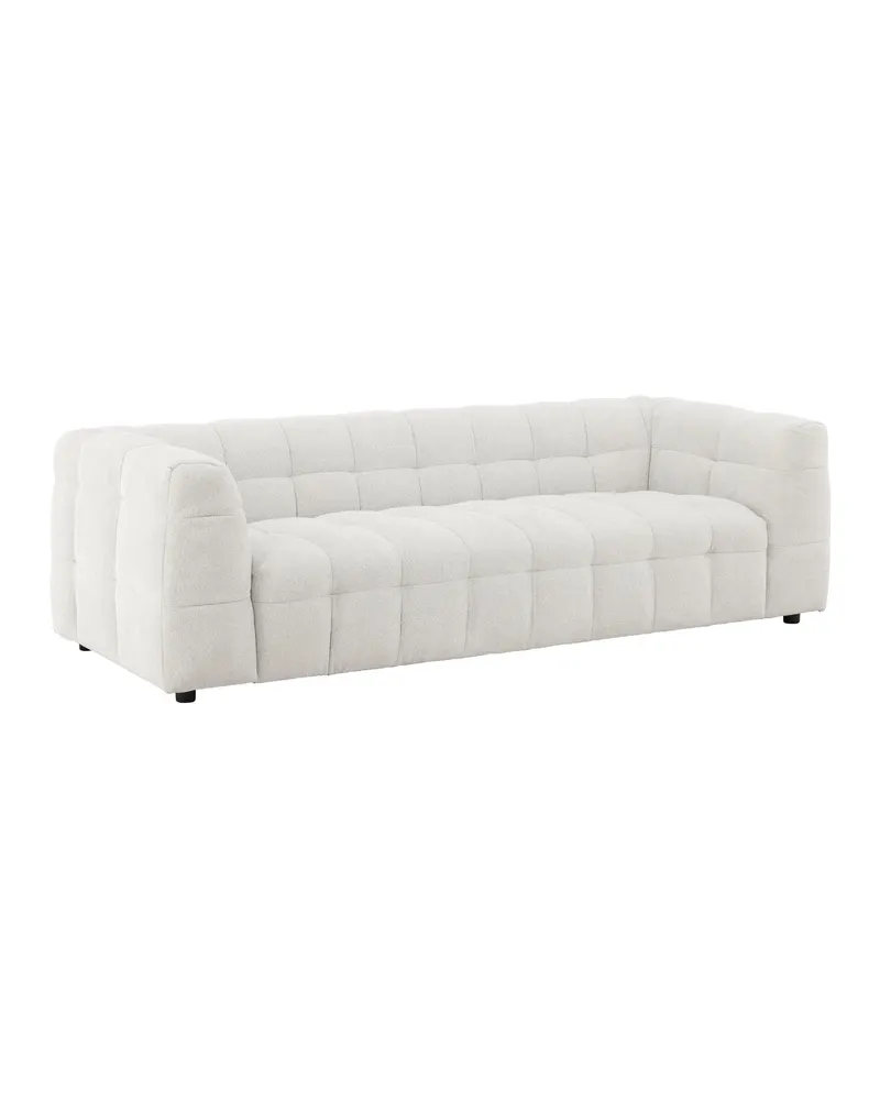 Malou Sofa mit gesteppten Feldern, 238 cm breit, Braun, Gestell Schwarz