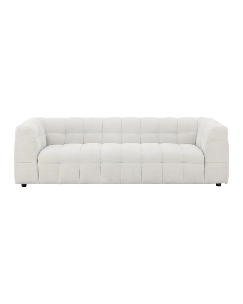Malou Sofa mit gesteppter Polsterung in Beige, Gestell Schwarz, Ansicht 2