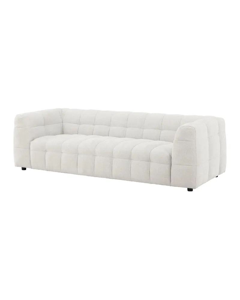 Malou Sofa mit gesteppter Polsterung in Beige, Gestell Schwarz, Ansicht 3