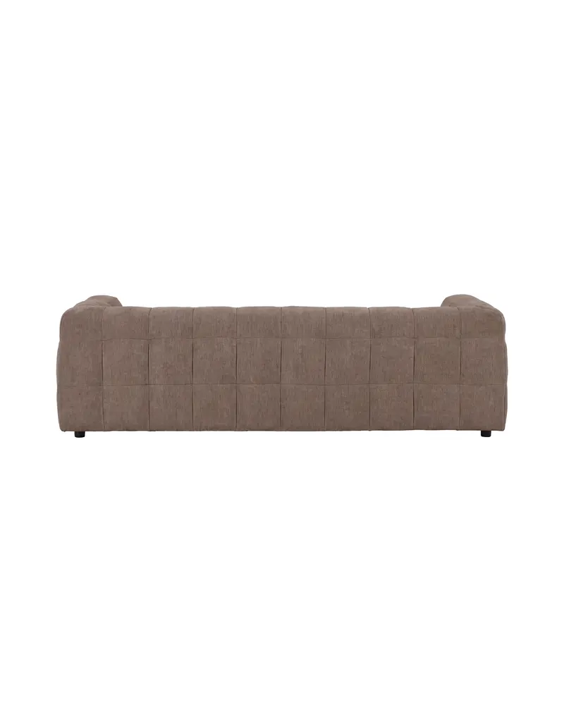 Malou Sofa mit gesteppter Polsterung in Braun, Gestell Schwarz, Ansicht 3