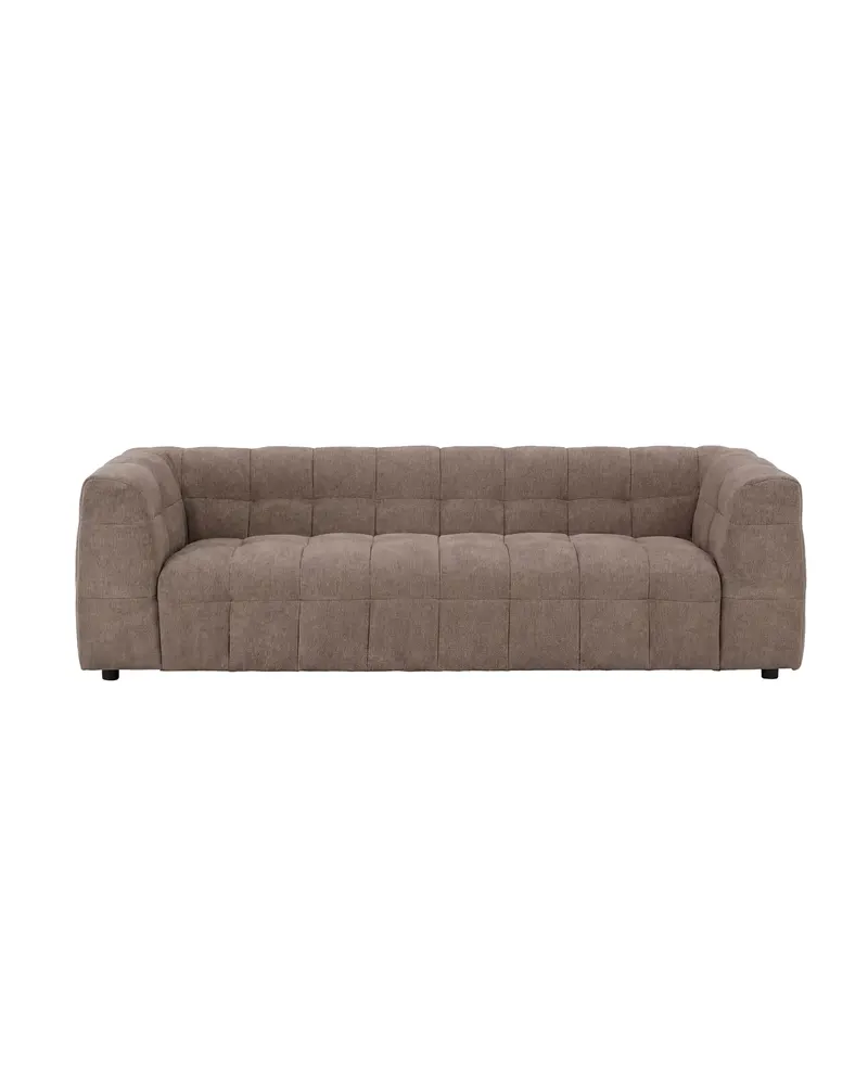 Malou Sofa mit gesteppter Polsterung in Braun, Gestell Schwarz, Ansicht 4