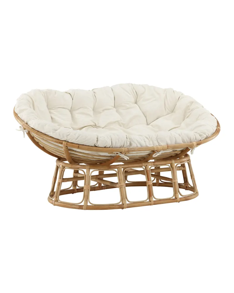 Mamasan Loungesessel aus Rattan im Papasan-Stil, 165 cm breit