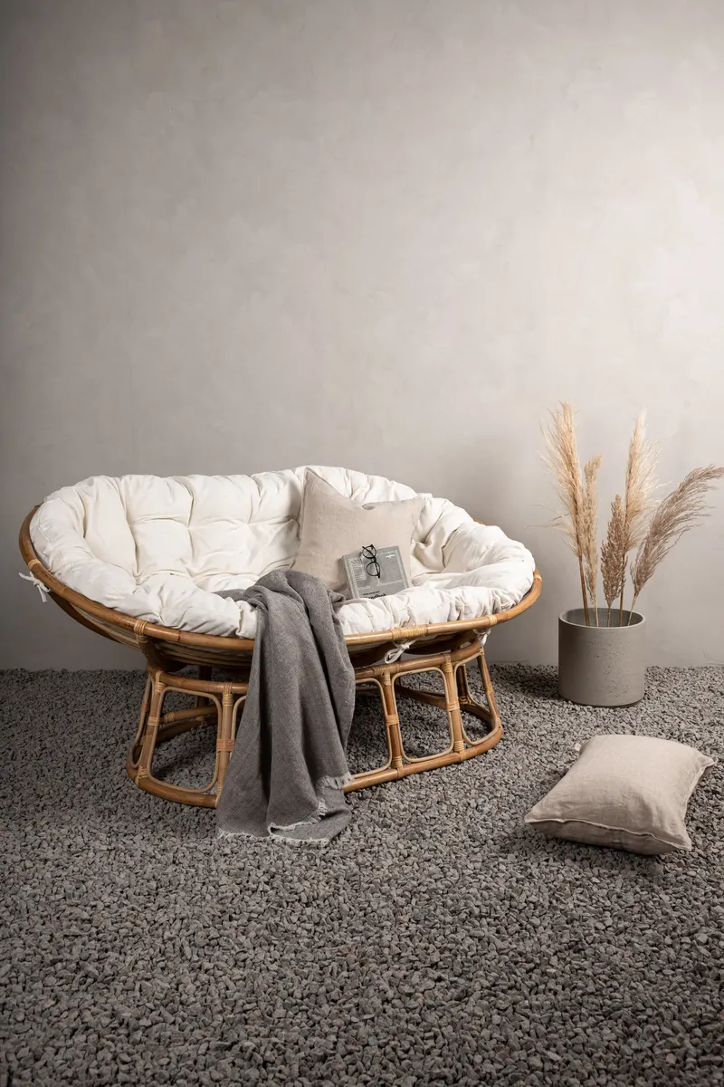 Mamasan Loungesessel aus Rattan im Papasan-Stil, im Wohnraum, Ansicht 1