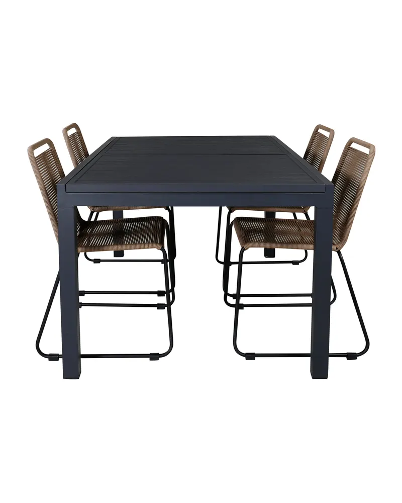Marbella & Lindos Gartenmöbel Set, ausziehbar, mit 4 Seilstühlen